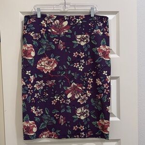 LuLaRoe Cassie Purple Floral Pencil Skirt
